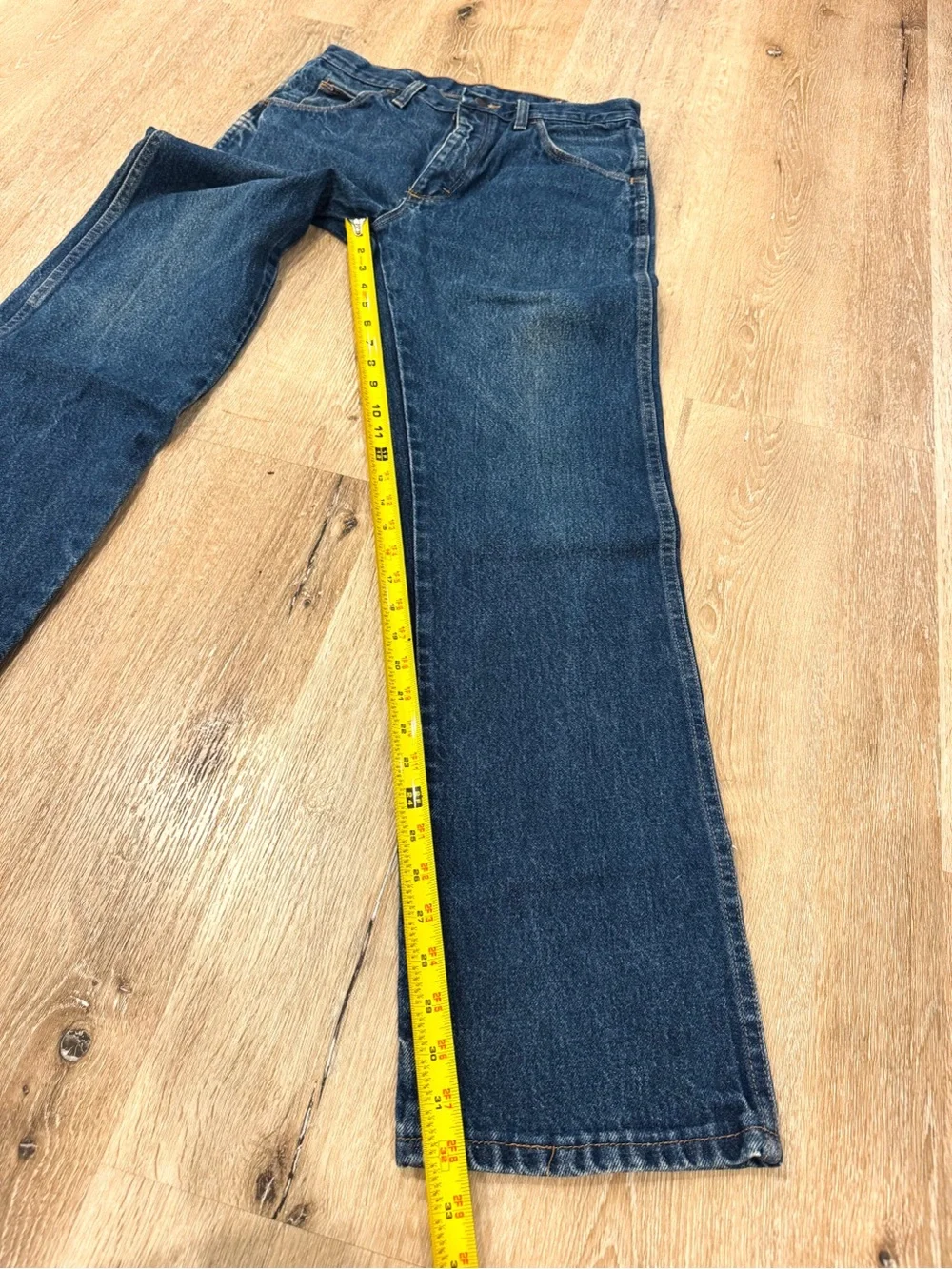 Vintage Rustler 90s Men's Dark Blue Straight-Leg Jeans